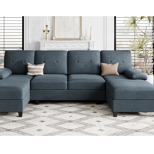 

Sectional Couches for Living Room, U Shaped Sofa Couch with Double Chaise, 4-Seat Living Room Furniture Sets