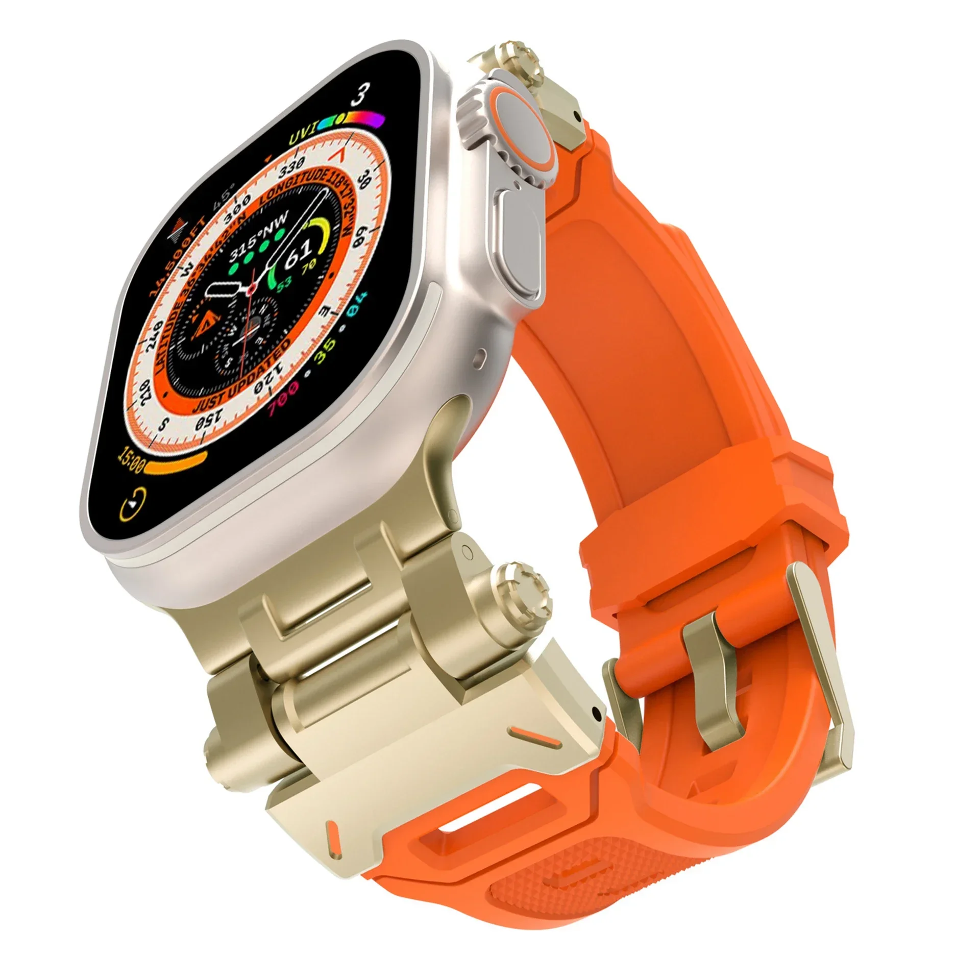 Titanium Color Silicone Sports Watch Band