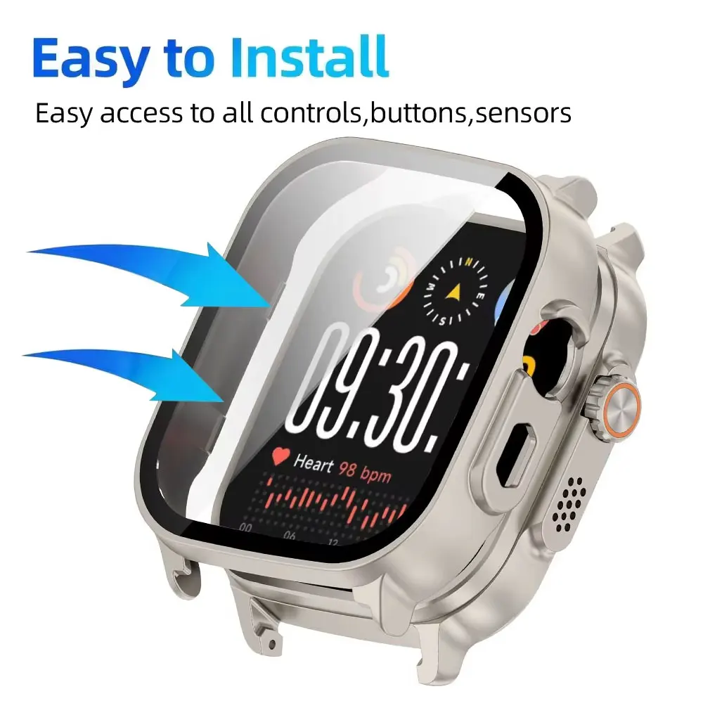 2pcs Silicone Band and Protective Case Set for Smartwatch - Screen Guard and Wristband Accessories