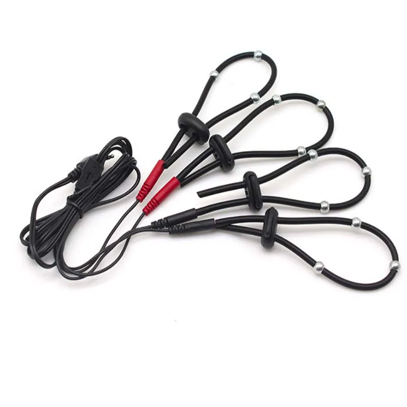 Electro Sex Toys Electric Sex Toys BDSM Male Electric Shock Cock Ring Electro Stimulation Breast Body Massage Pad Beads Estim Penis Enlargement