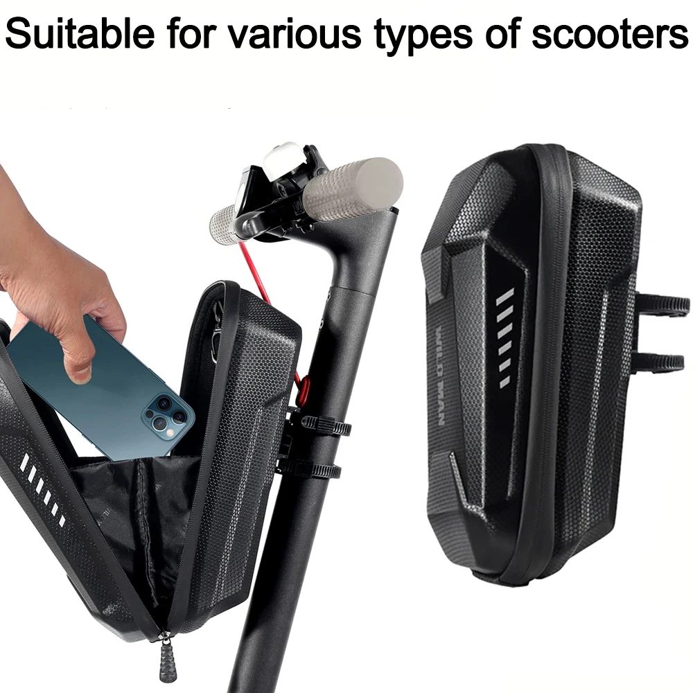 Electric Scooter Front Storage Bag 4-2L WILD MAN Hard Shell Bag Large Capacity Waterproof Skateboard Hanging Case for M365 Pro