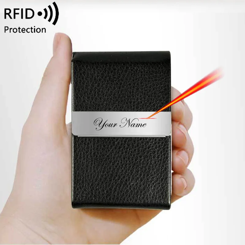 Stainless Steel Personalized Pocket Business Card Holder with Logo Custom Multiple Cards Business Card Slot