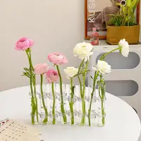 Hinged Flower Glass Vase Test Tube Creative Plant Holder Hydroponic Container Living Room Office Dining Table Floral Home Decor 2