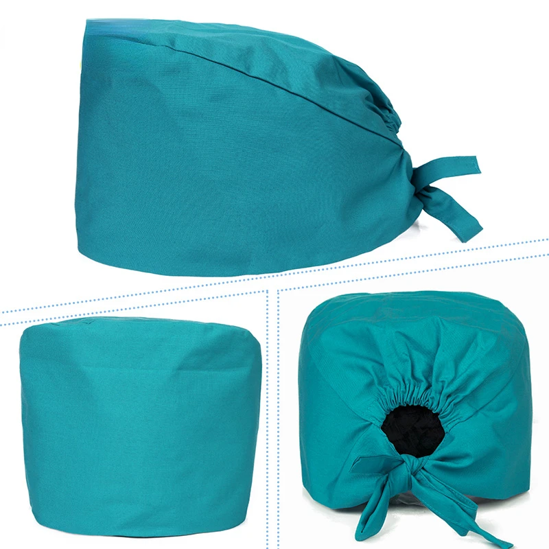 

Solid Color Unisex Adjustable Work Cap Dustproof Nurse Nursing Breathable Anesthesia Operating Room Beauty Salon Baotou Cap