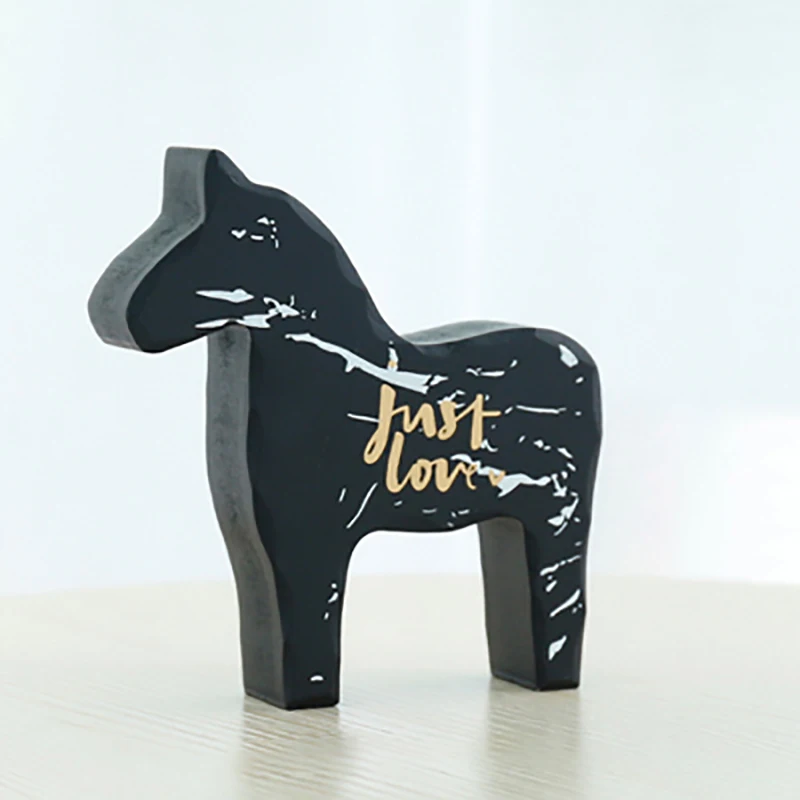 子供のための木製の馬の置物,かわいいおもちゃ,ギフト,工芸品,家