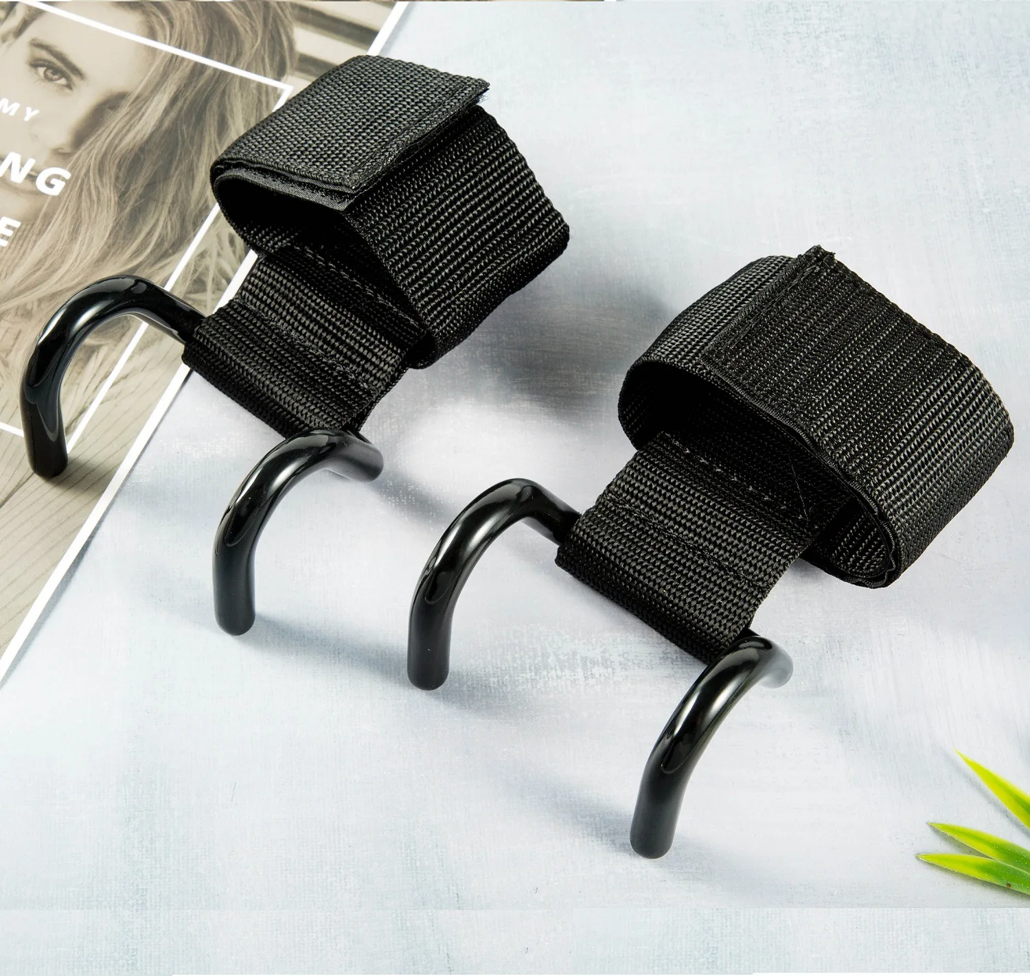 Weight Lifting 2 pcs Hook Fitness Gloves Hand-Bar Wrist Straps Heavy Duty Pull-ups Power Lifting Bodybuilding Training Grips 6