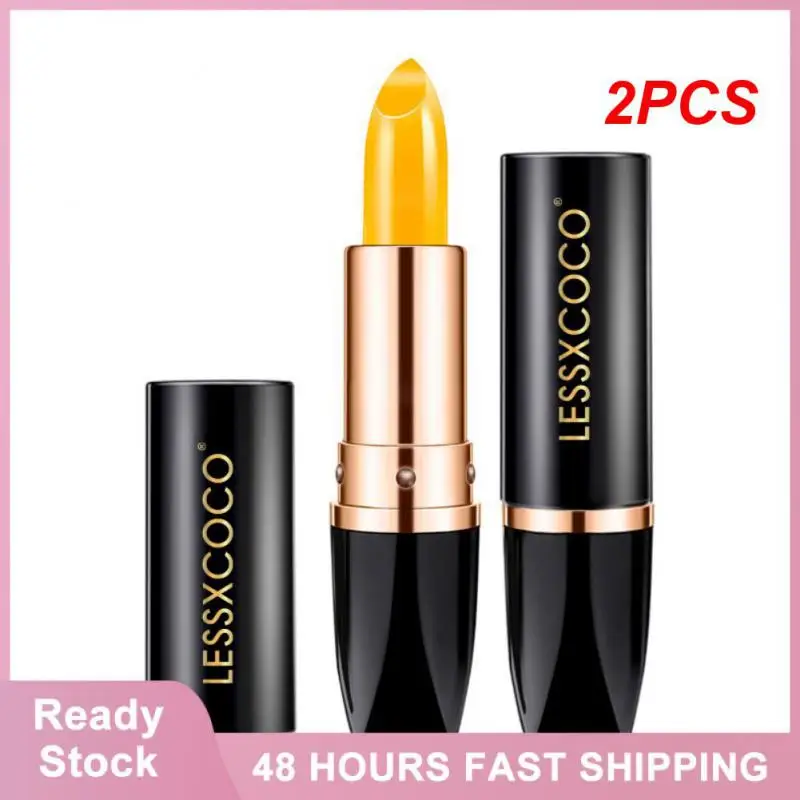 

2PCS Colored Lip Balm Lip Nourishing Color Changing Lipstick Waterproof Lips Makeup Carotene Cheery Lipstick Lip Care