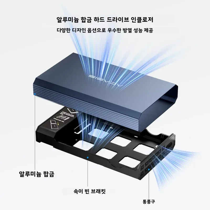Acasis USB 3.0 1베이 외장 케이스 (3.5/2.5인치 SATA HDD 지원, 알루미늄 방열 케이스, 최대 30TB 외장 스토리지 지원, 도구 없이 설치 가능)