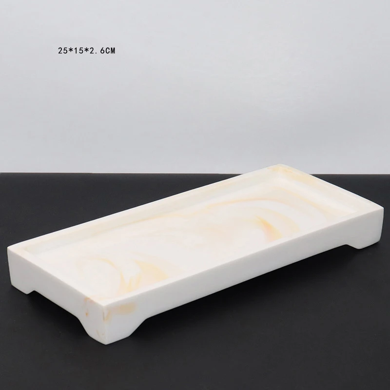 Resin Dresser Vanity Tray Slip-Resistant Perfume Storage Trays Waterproof Jewelry Ring Dish Multipurpose Bathroom Accessories