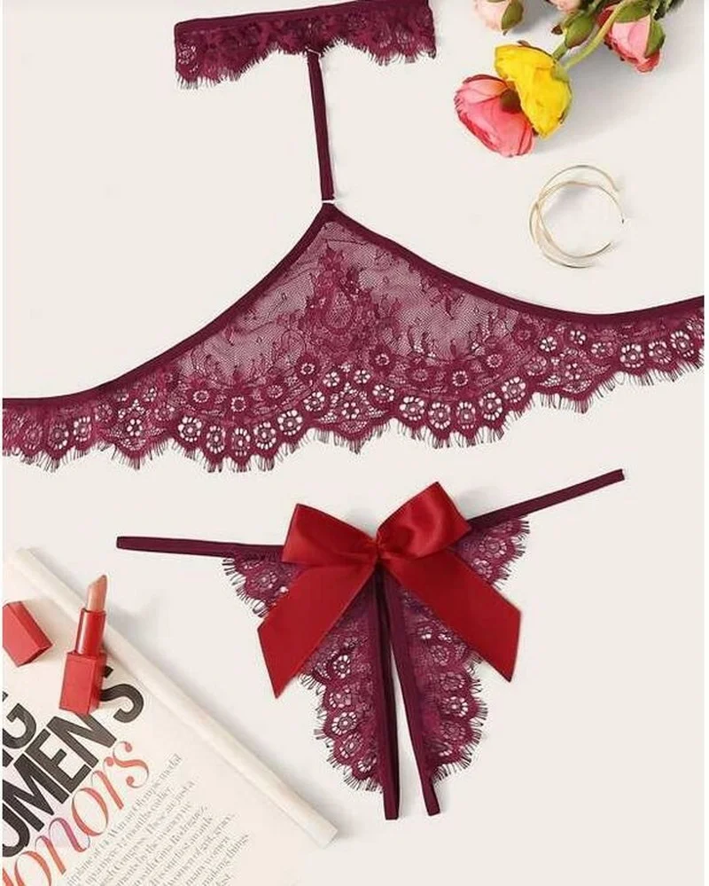 Lace Two-Piece Halter Lingerie Women's Underwear For Adult women underwear sexy lingerie