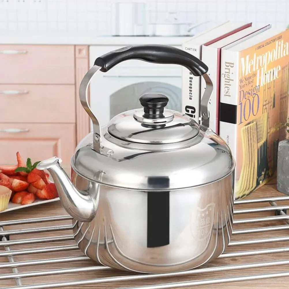 

Large Stainless Pot Steel Kettle Stove Capacity Stovetop Top Tea Whistling