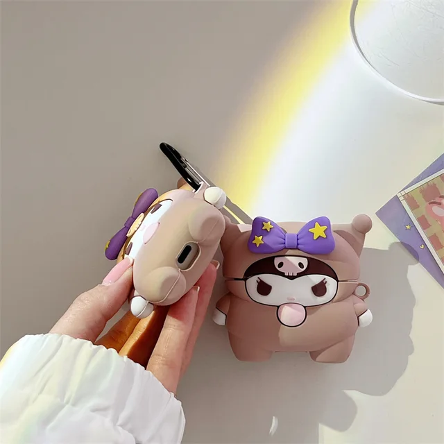 Kuromi Az Airpods -Hez Pro 3 2 1 Case Szilikagél Aranyos Rajzfilm Bluetooth Vezeték Nélküli Headset Héjszigetelő Védő Borító Ajándék - Image 5