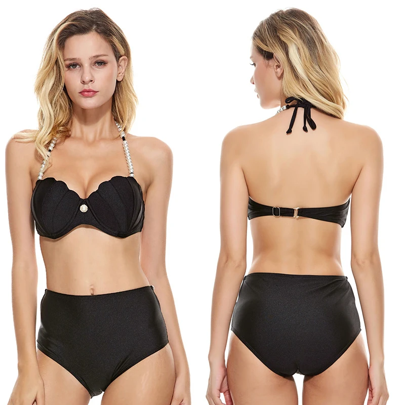 Haut De Bikini Sirène Push-up Avec Armatures – Bretelles Coquillage Dégradé – Soutien-gorge De Bain Pour Femme