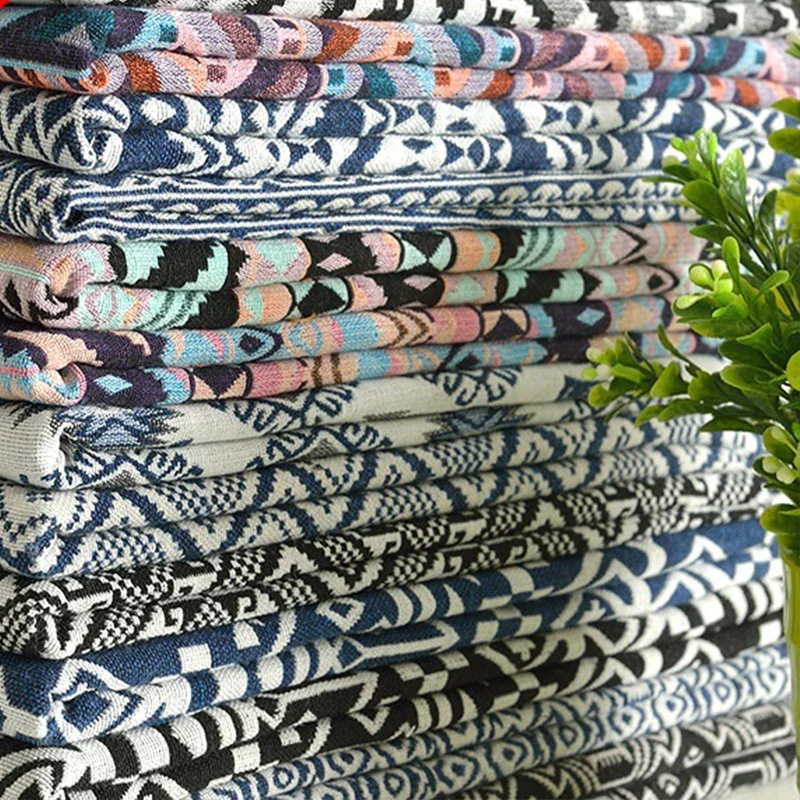 0.5/1/2/3M Linen fabric Thicken Ethnic Fabric Polyester printed cloth Curtain Decorative cloth diy Handmade Tablecloth carpet 1