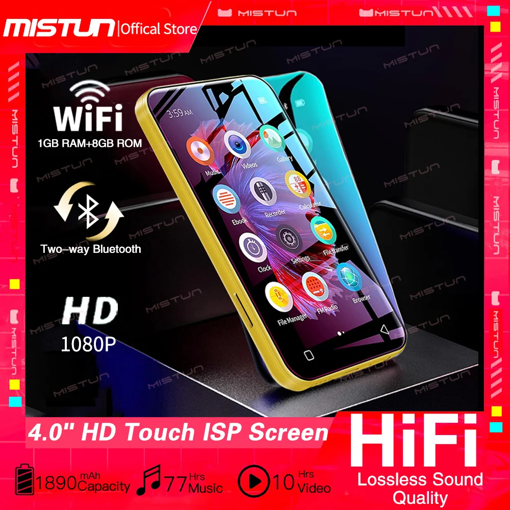 Wifi Android Mp4 Mp3 Player Bluetooth 4.0"full Touch Isp Screen Hifi