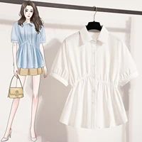 Plus Size Polo Shirt Women Summer 2025 New Korean Style Large Size Loose Chiffon Blouse Women Slim Waist Casual Tops Female - Image 4