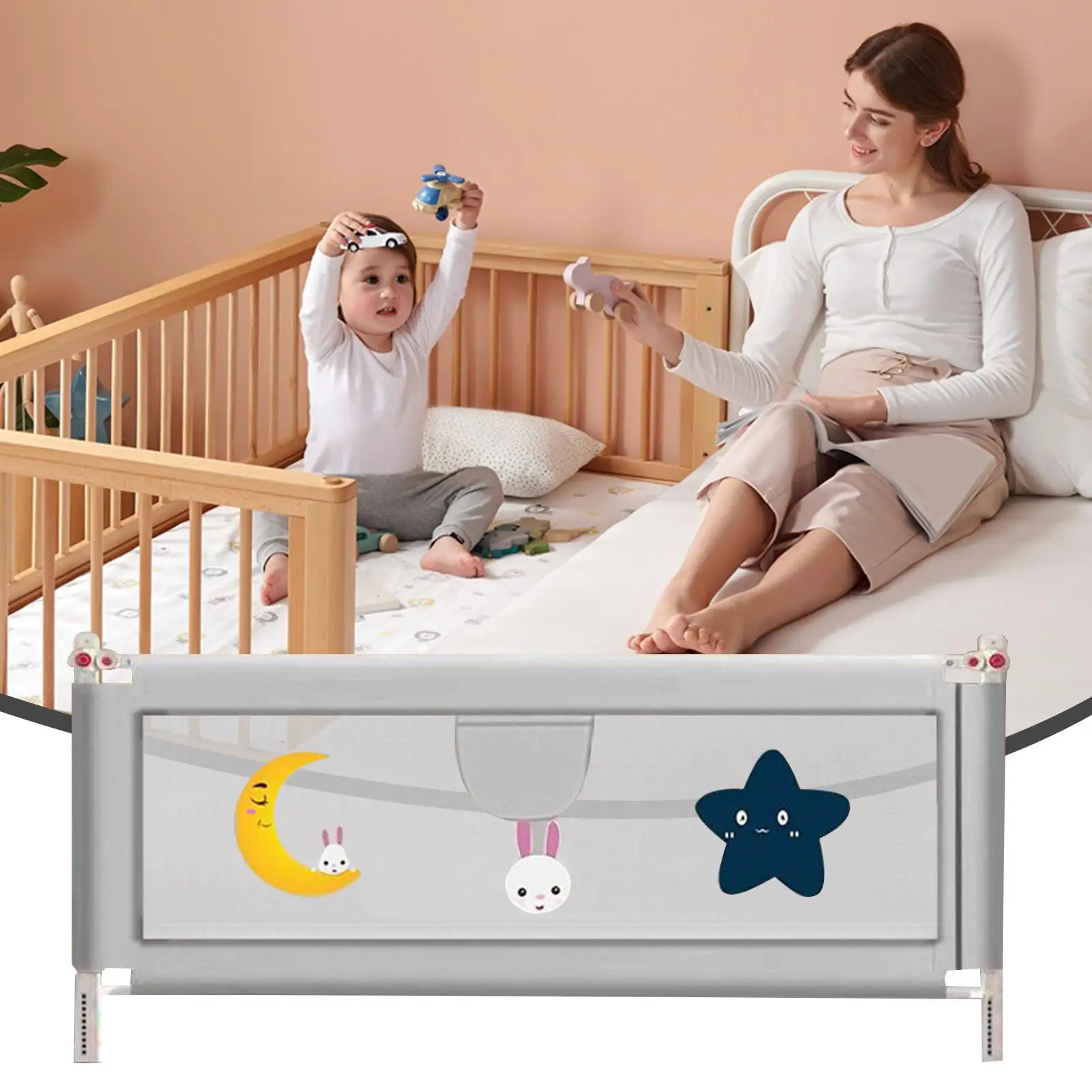 Bed Guard Rail Baby Bed Fence Safety Gate Syga Pack Of Baby Bed