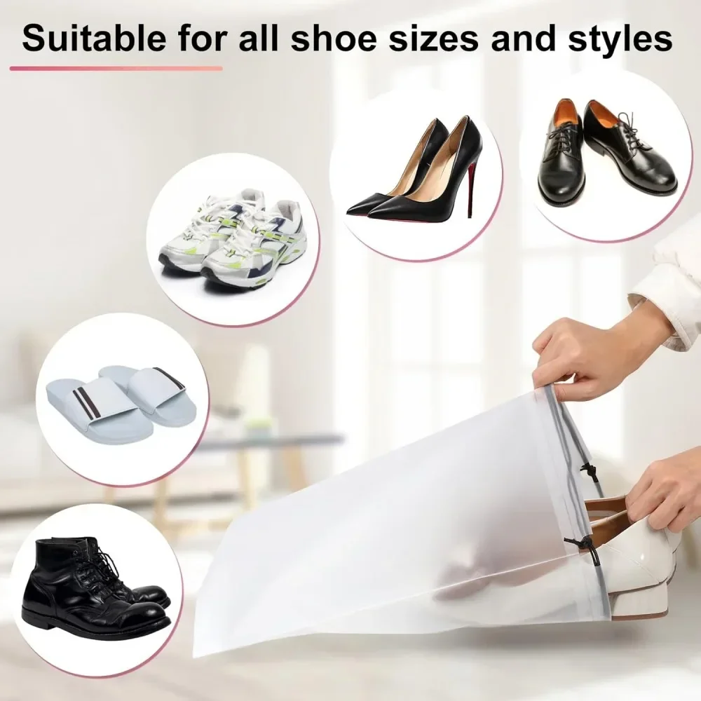 Portable Shoe Storage Drawstring Bags 5/10PCS Eco Storage for Shoes Sundries Travel Waterproof Transparent Plastic