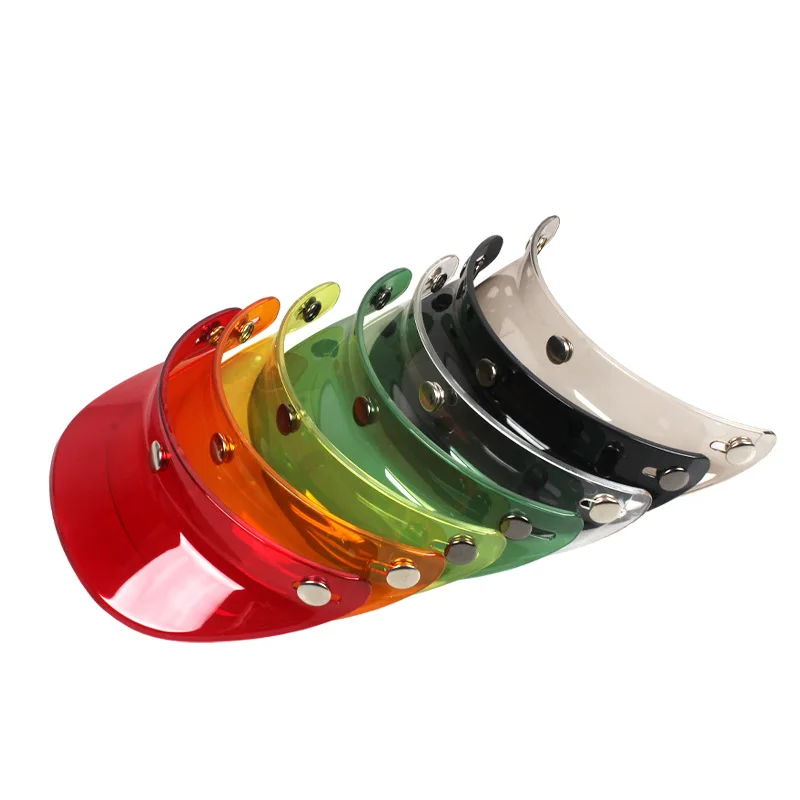Visera de 3 botones a presión para casco de motocicleta y scooter, accesorio universal