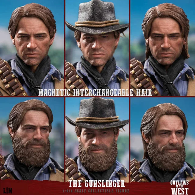 In Stock LimToys 1 6 Scale Western Cowboy Arthur Morgan OUTLAWS WEST MAGNETIC INTERCHANGEABIE HAIR THE