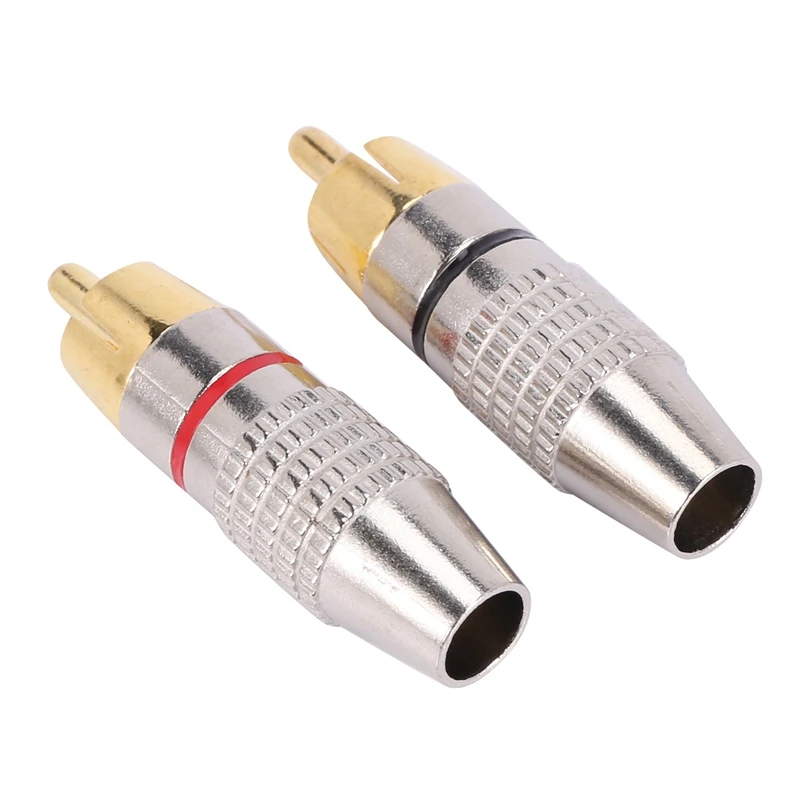 

100 Pcs RCA Plug Audio Video Locking Cable Connector Gold Plated