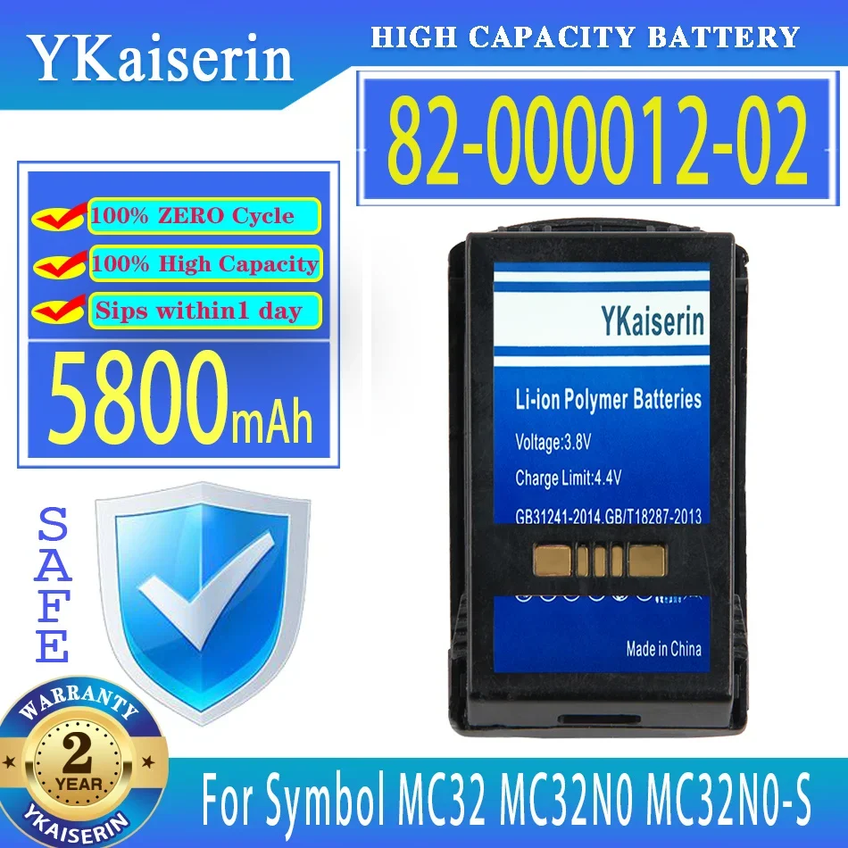 

YKaiserin Battery 82-000012-02 5800mAh For Symbol MC32 MC32N0 MC32N0-S MC32N0-G Barcode Scanner BTRY-MC32-52MA-01 Bateria