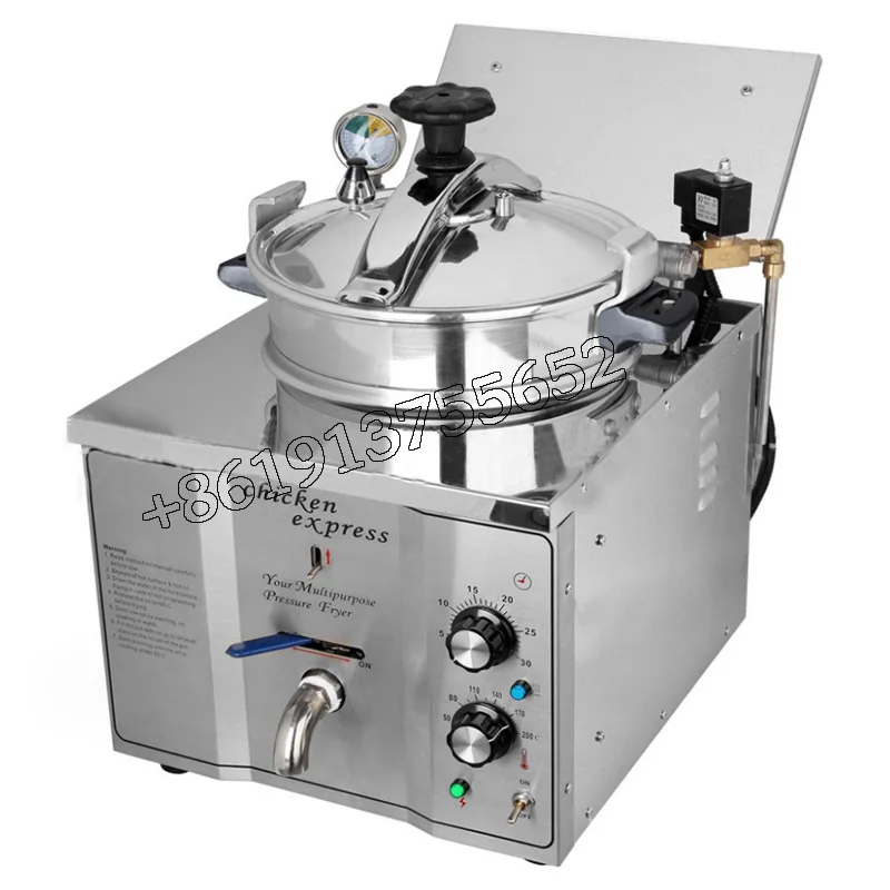 Pressure Fryer High Voltage American 110v Commercial Stainless Steel Electric Heating Tabletop Fried Chicken Stove Pot 2