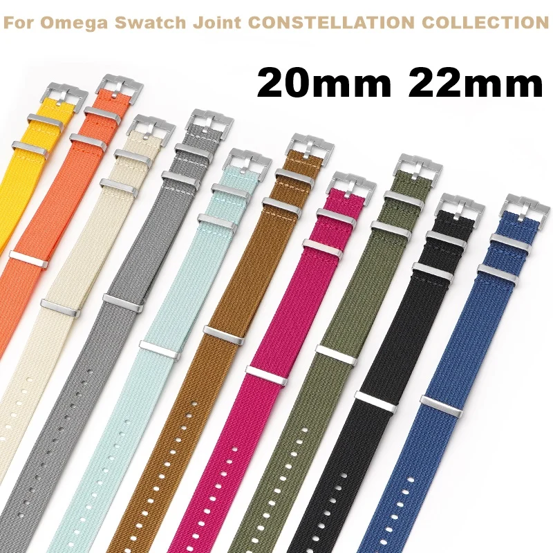 Cinturino In Nylon Multicolore Adatto Per Omega Swatch Joint Constellation Collection 20Mm Accessori Braccialetto Di Ricambio Per Orologio