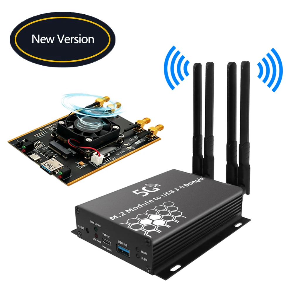 Adaptador Usb 3.0 com Potência Auxiliar e Ventilador Cooler Módulos Ngff M.2 4g 5g Suporta a Mesma Marca