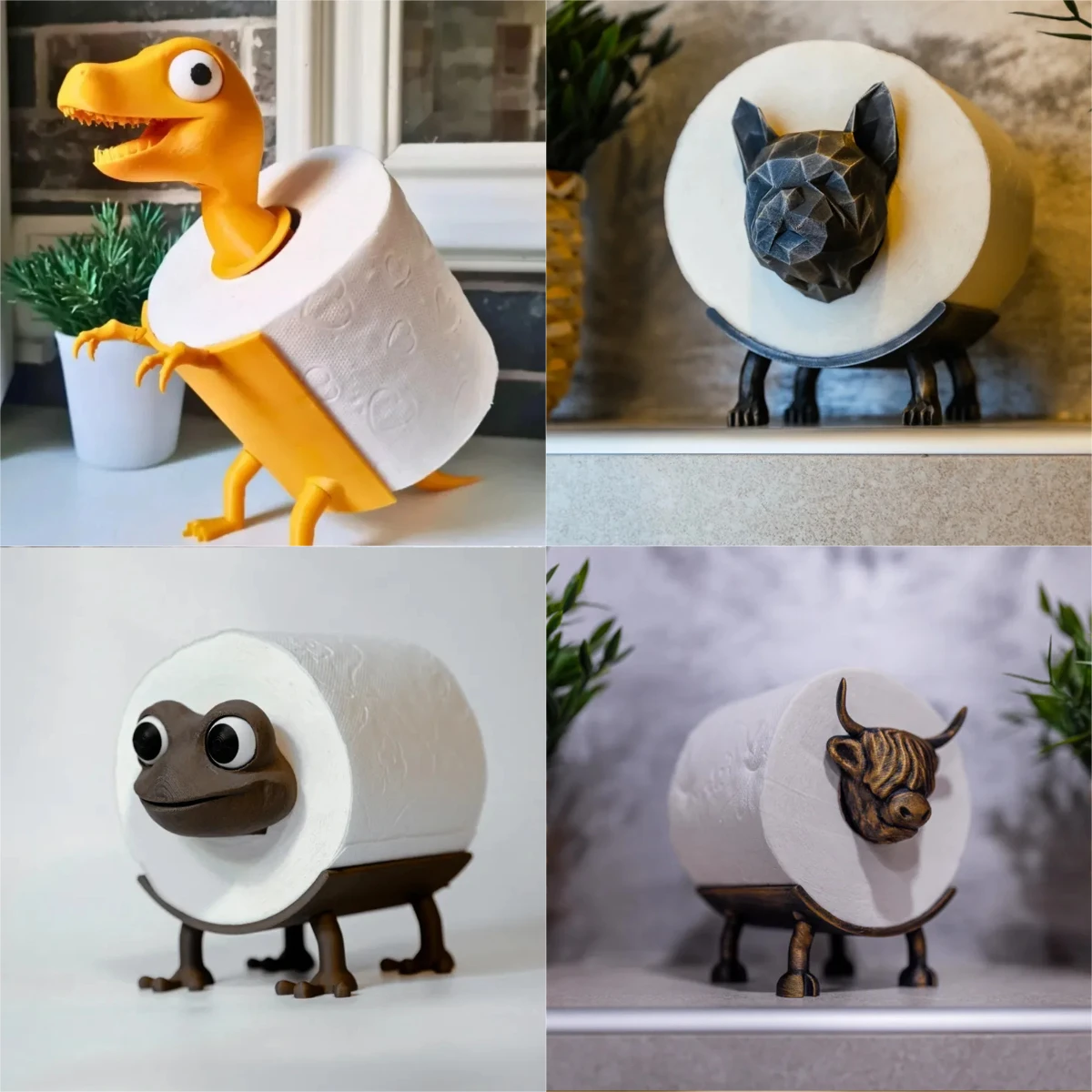 Porceosy Alpaka Toilettenpapierhalter - 3D-gedruckt Weiß Freistehend