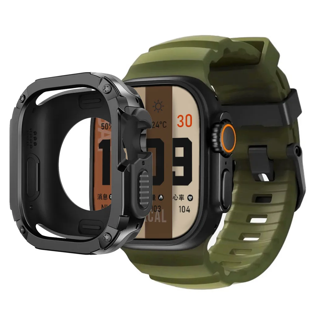 Sport Silicone Strap with TPU+PC Protective Bumper Case