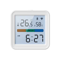 Smart Home WiFi Temperature and Humidity Sensor with Backlight and Voice Assistant Integration - TH08B