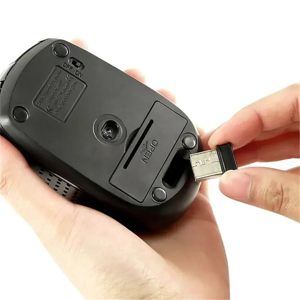 Wireless Mouse 2.4G Portable Ergonomics Mobile Optical Office Adjustable 1600DPI Levels For Notebook Laptop MacBook
