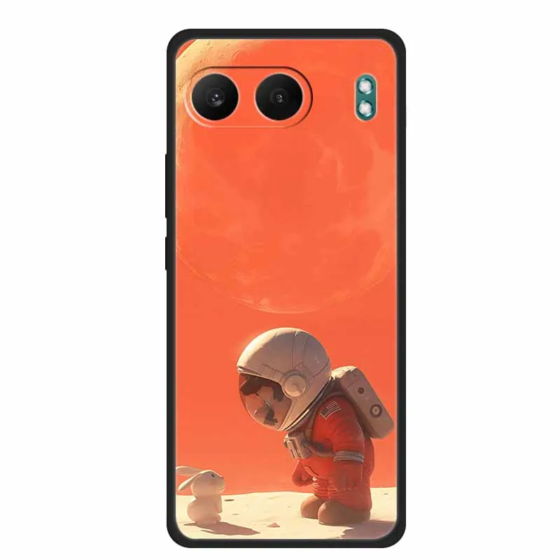 Astronaut Design Soft Silicone TPU Phone Case - Space-Themed Back Cover