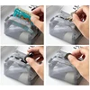 Large Capacity Key Bags Transparent Cosmetic Bag Square Mesh Storage Pouch Mini Zipper Coin Purse Mini Wash Bag Stationery Case 4