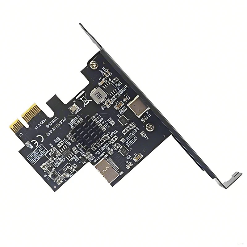 PCIE USB C타입 확장 카드, PCI Express 3.0 X1 to USB 3.2, 2 세대 C타입 + E타입 10G ASM3142 칩, PCI-E USB 3.2 듀얼 C타입 허브