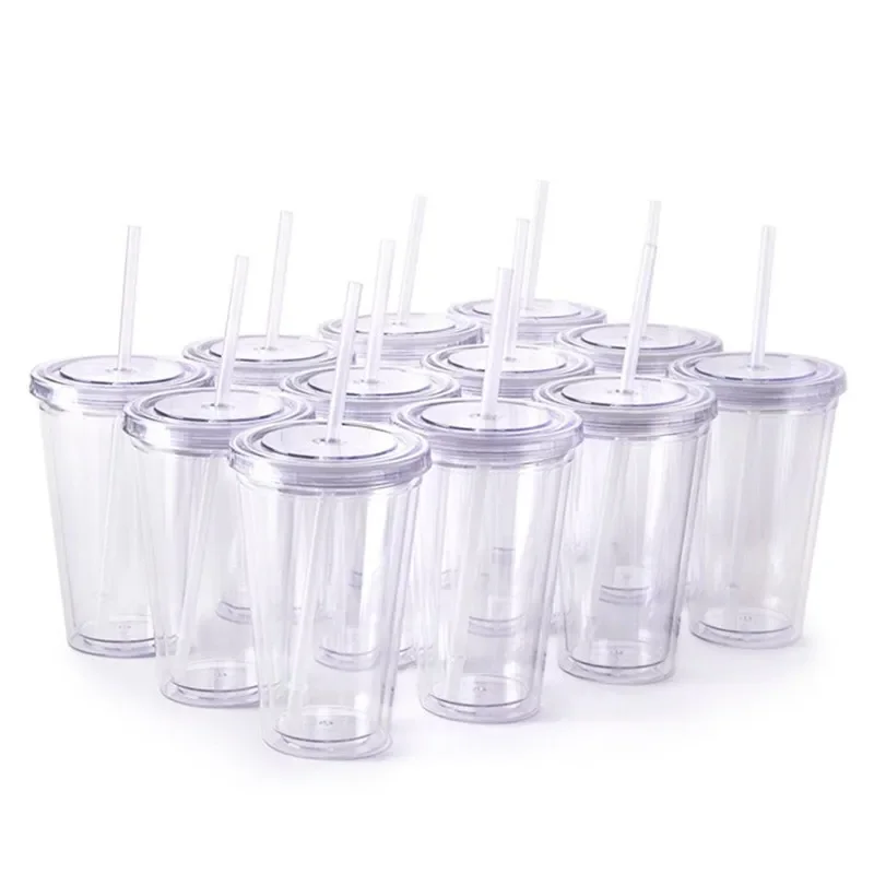 3pcs/Set Glass Cups With Lids And Straws 16oz Iced Coffee Cups Glass Coffee  Cups With