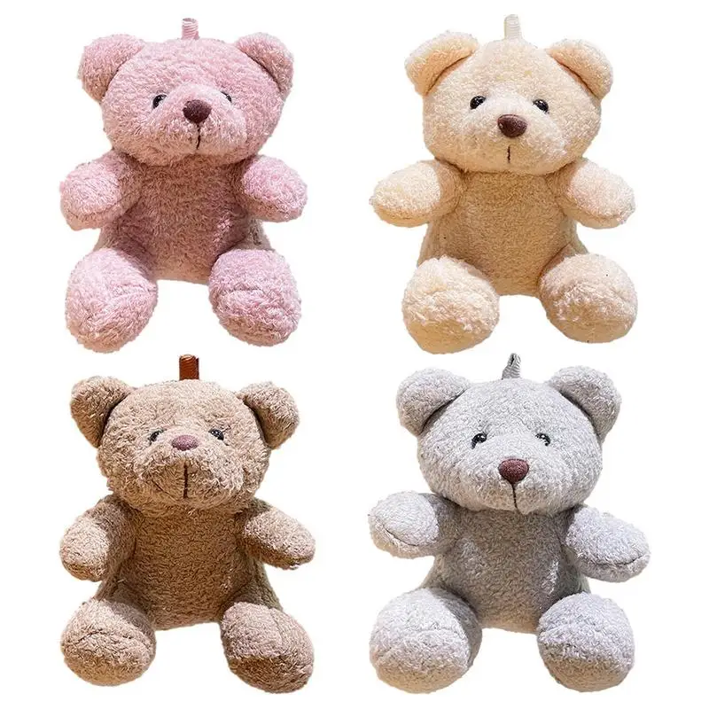 Cute Mini Bear Plush Keychain Soft And Comfortable Small Pocket Hug Bear Hanging Backpack Keychain Bear Doll For Kids Adults baby accessories cute plush bear doll pendant brooch children soft lovely keychain mommy bag ornaments new kids clothes brooch