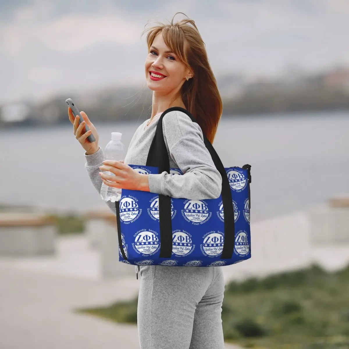 Zeta Phi Beta Tote Bag for Women Big Capacity Greek Letter 1920 Gym Beach Travel Bags