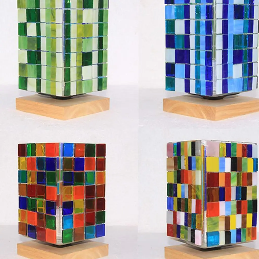 320g Mixed Triangle Glass Mosaic Tiles Pieces for Craft 14mm
