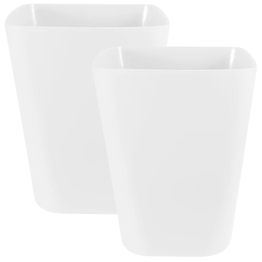 

2 Pcs Plastic Trash Can Office Rubbish Bin Square Garbage Outdoor Bathroom Large
