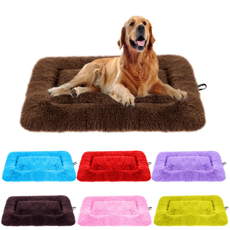 

Pet Beds For Dogs Super Soft Square Pet Dog Kennel Plush Pet bed For Dog Thickened Warm Cat Pad Kennel Pet Dog Accessories