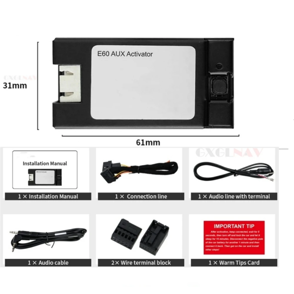 GXGLNAV Aux Activator E60 Aux Adapter Open The Audio of The Original Car Radio For BMW E60 E61 E63 E64 CCC 2003-2010