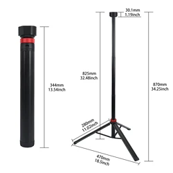 Portable Starlink Mini Tripod Stand with Adjustable Height and Adapter - Starlink mini (Black)
