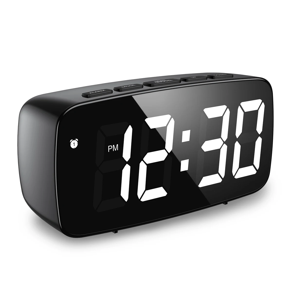 Enhanced LED Digital Alarm Clock with Voice Control and Snooze Function: Time & Temperature Display with Night Mode