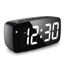 Enhanced LED Digital Alarm Clock with Voice Control and Snooze Function: Time & Temperature Display with Night Mode (A2)