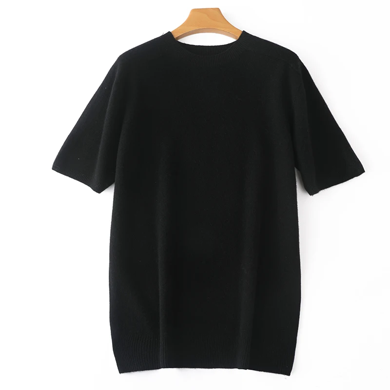 Fashion summer new men's O-neck 100% pure wool sweater short-sleeved knitted pullover casual coat cashmere sweater T-shirt 2023 4