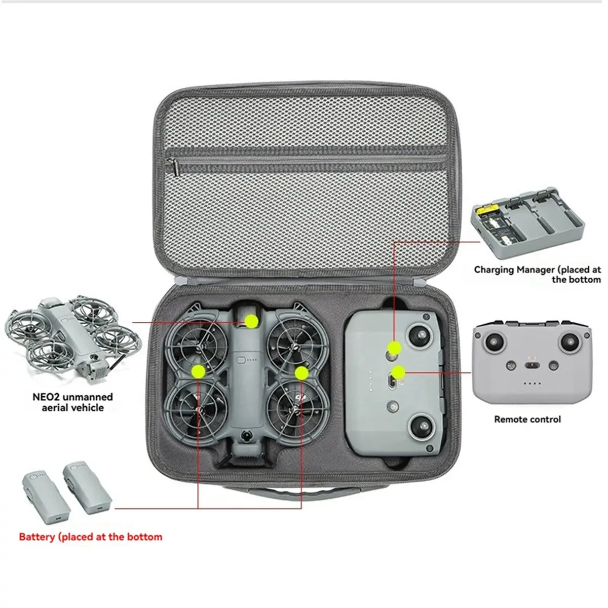DJI Neo 2 드론 본체, 배터리, 리모컨을 위한 보호 보관 가방, DJI Neo 2 NEO 2 박스용 보호 케이스