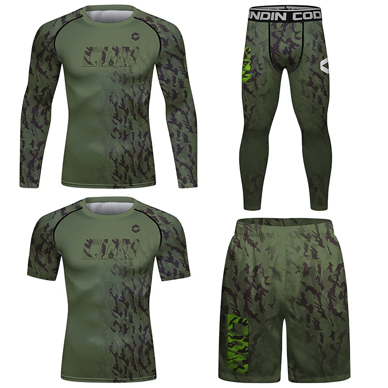 

Комплект спортивной одежды Cody Lundin с логотипом, Мужская футболка с защитой от УФ-лучей и солнечной батареей, камуфляжные леггинсы для смешанных боевых искусств и джиу-джитсу, оптовая продажа
