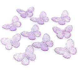 Set of 10 Large Colorful Laser Butterfly Beads for DIY Jewelry Making and Crafting (PURPLE)